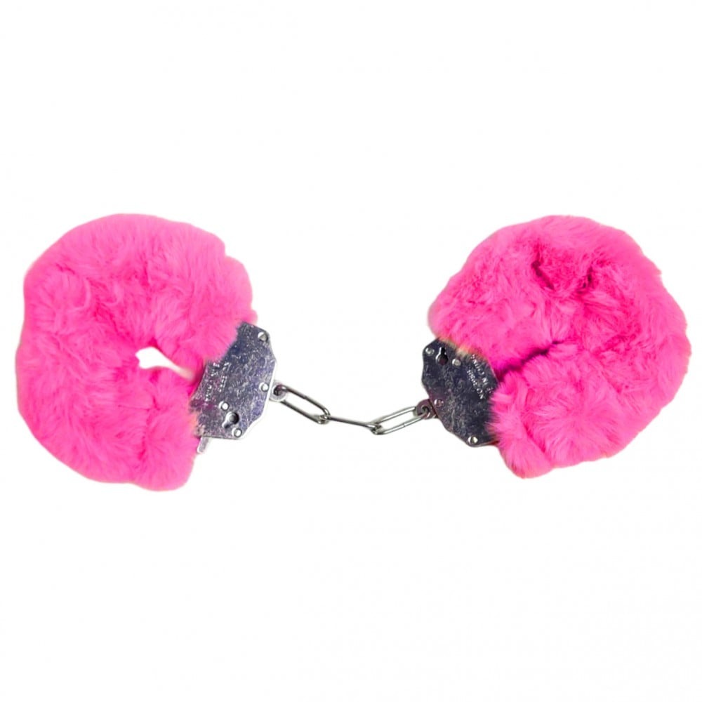 Разное - Наручники DS Fetish Plush handcuffs, металл с мехом, малиновые