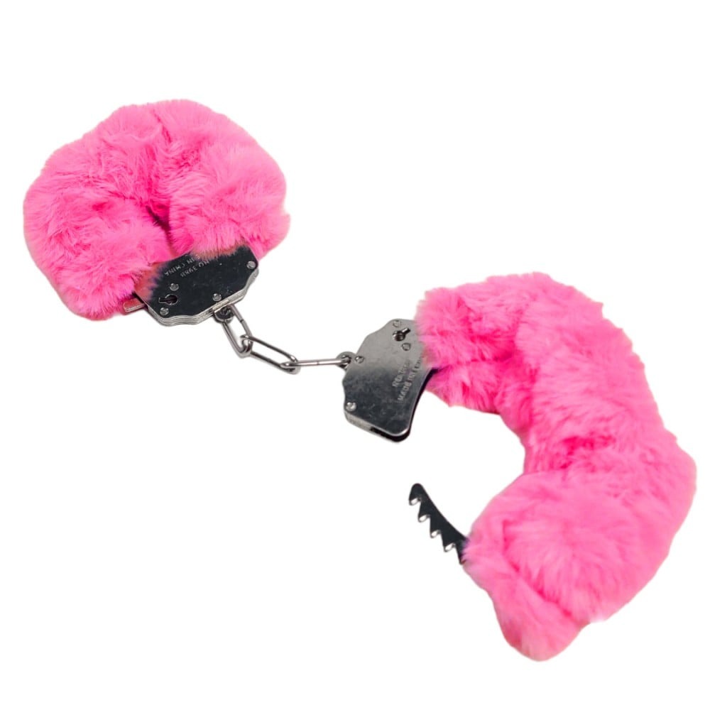Разное - Наручники DS Fetish Plush handcuffs, металл с мехом, малиновые 1