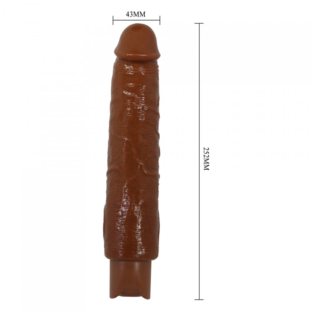 - Перезаряжаемый вибратор реалистик Pretty Love - Soren Realistic Vibrating Dildo Brown, BW-500083-1 7