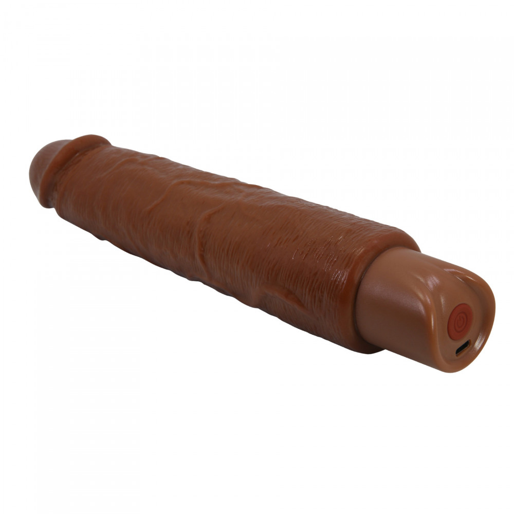 - Перезаряжаемый вибратор реалистик Pretty Love - Soren Realistic Vibrating Dildo Brown, BW-500083-1 6