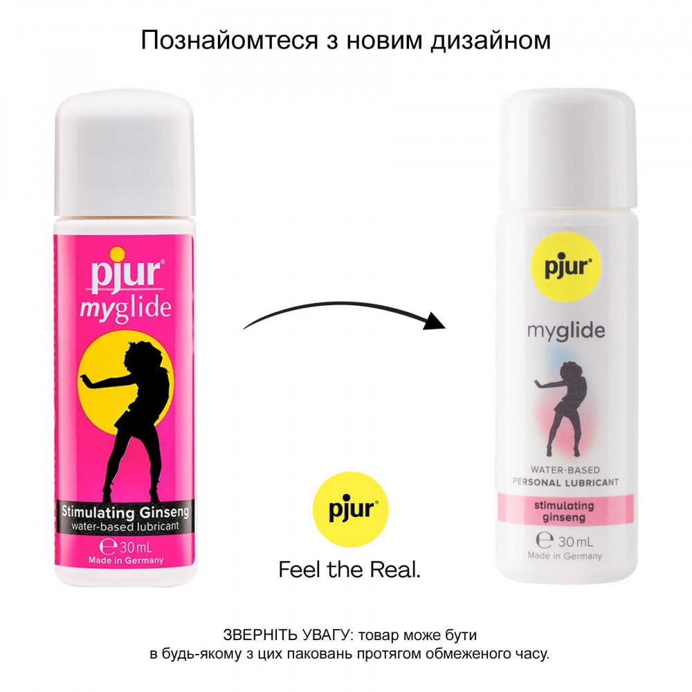 Средства для возбуждения - Возбуждающая смазка на водной основе pjur myglide 30 мл, с женьшенем, тепло+покалывание 8