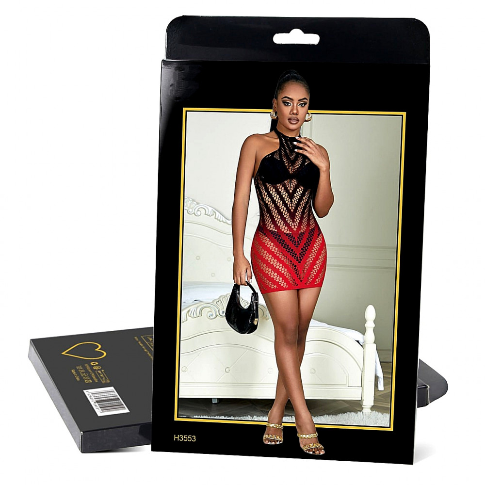 Різне - Сукня панчоха еластична Star Night чорна-червона XS-M 4