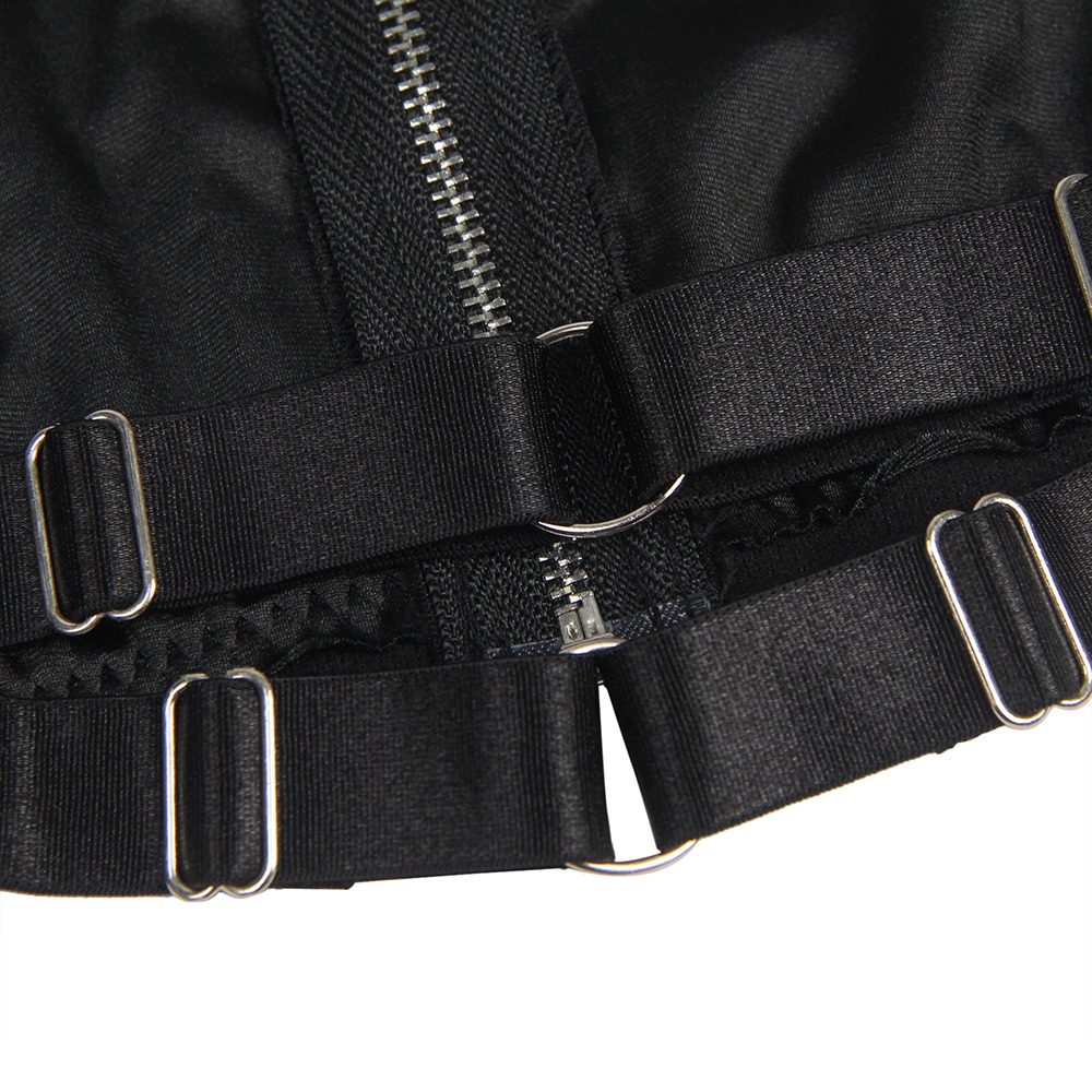 Різне - Сукня-костюм Star Night із застібками-блискавками та пажами для панчох, чорний, XL (без коробки) 7