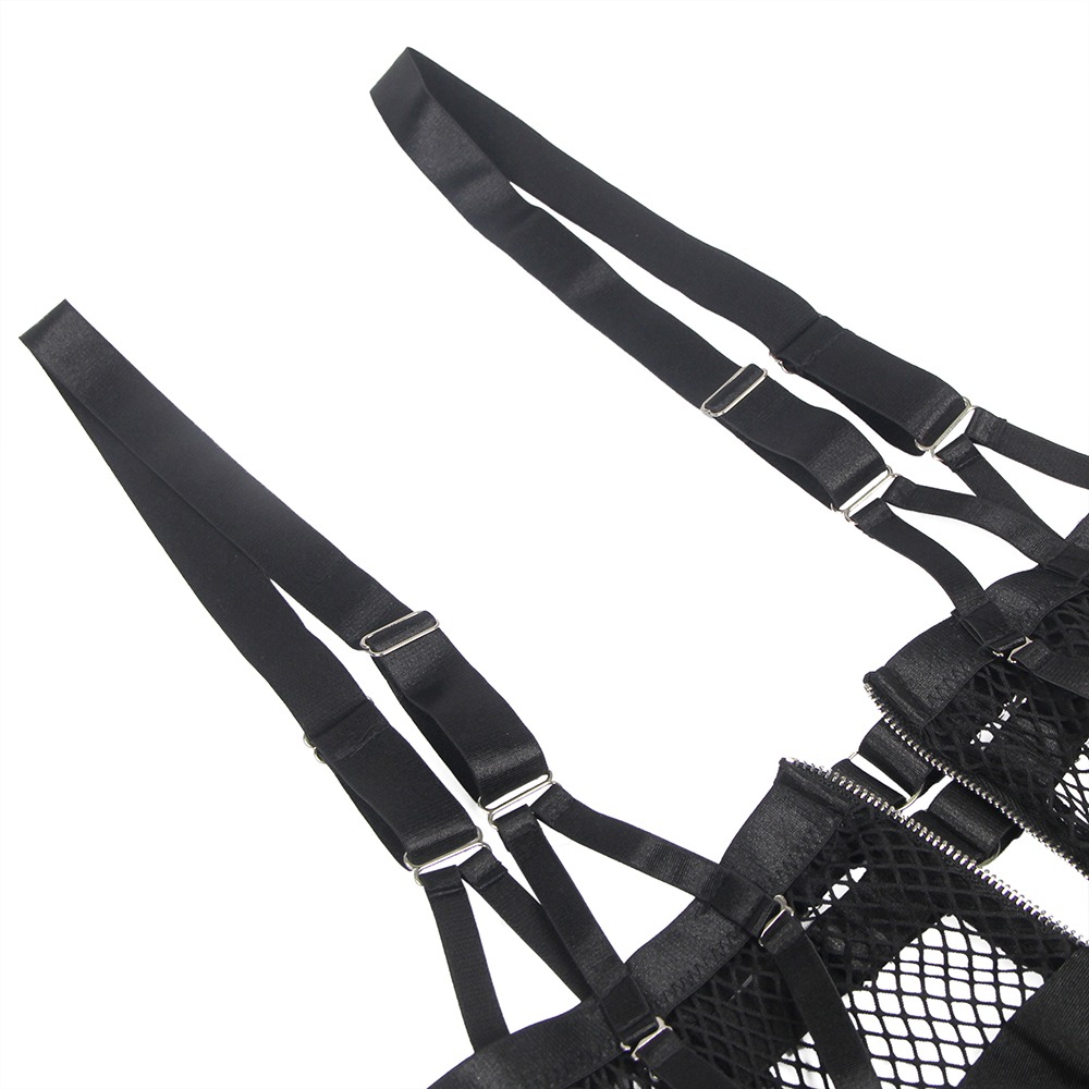 Різне - Сукня-костюм Star Night із застібками-блискавками та пажами для панчох, чорний, XL (без коробки) 4