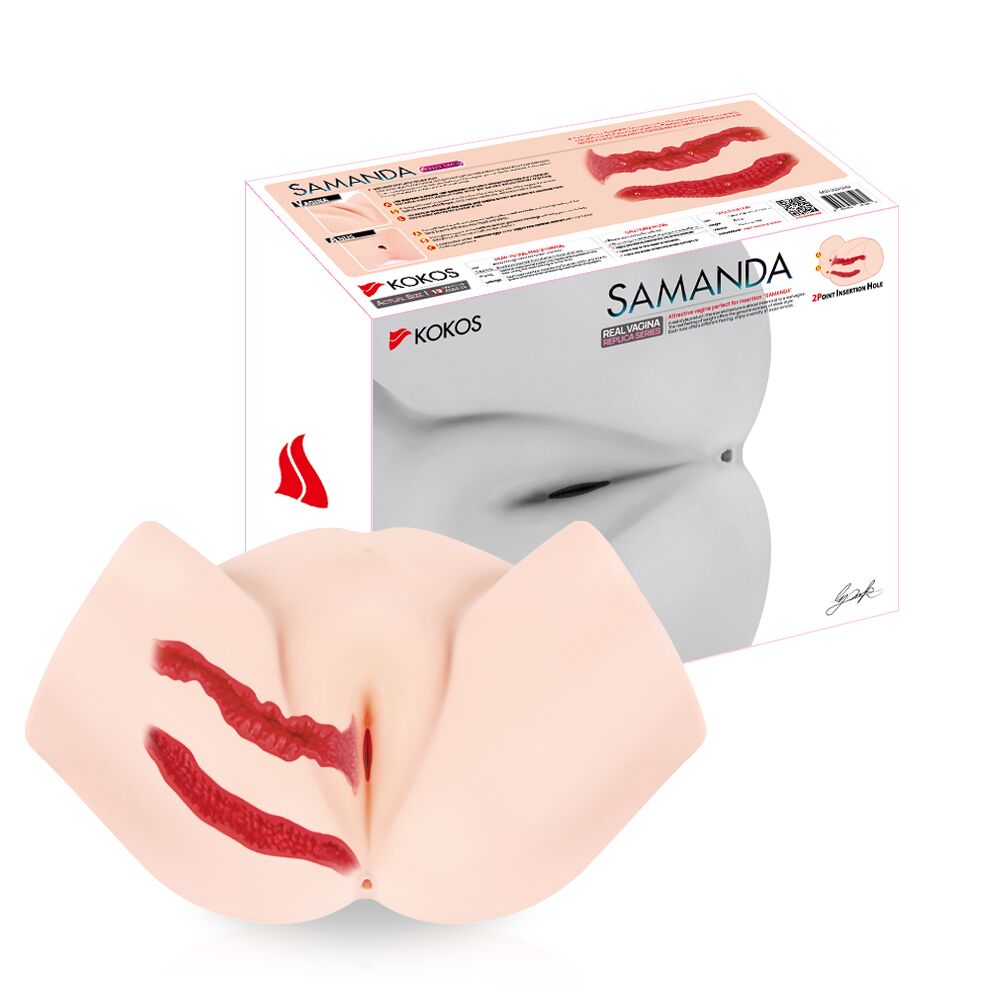 Мастурбаторы без вибрации - Мастурбатор-полуторс Kokos Samanda, два входа: вагина и попка 7