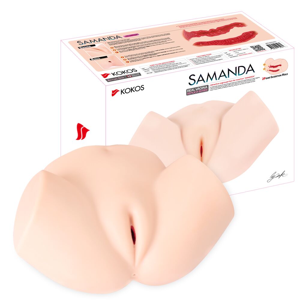 Мастурбаторы без вибрации - Мастурбатор-полуторс Kokos Samanda, два входа: вагина и попка 5
