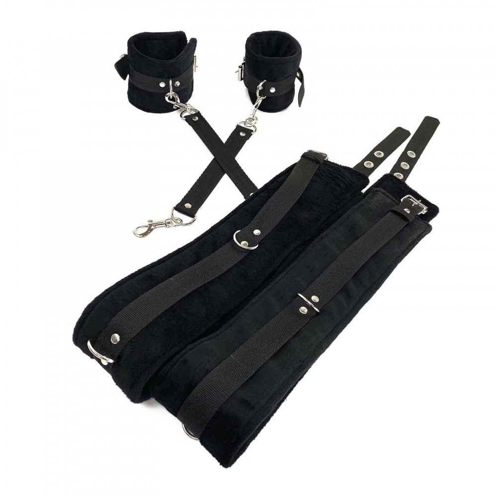 БДСМ наручники - Набор для фиксации Stronger Soft touch Hard Black 2