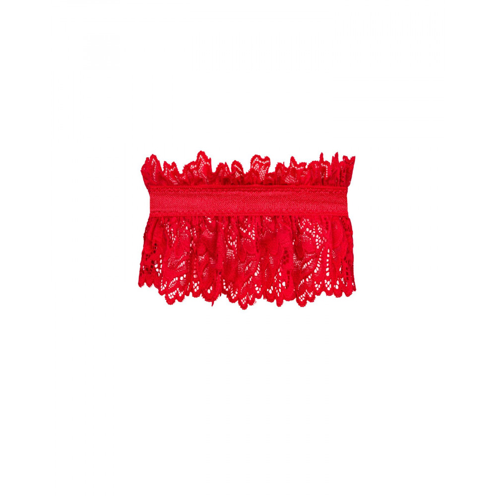Чокеры, портупеи - Ажурная подвязка Obsessive Amor Cherris garter, red 2