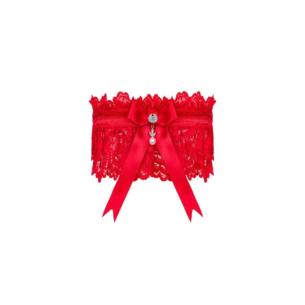 Чокеры, портупеи - Ажурная подвязка Obsessive Amor Cherris garter, red 3