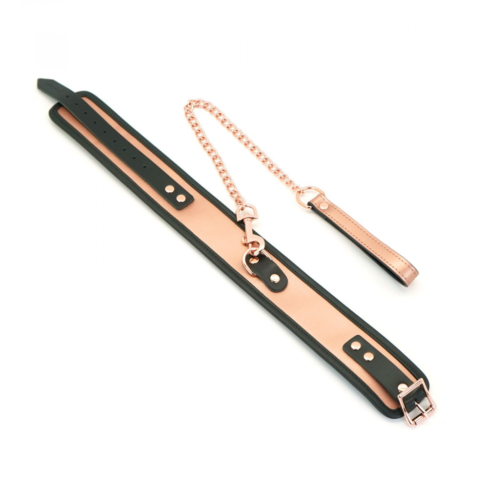 Ошейники, поводки - Ошейник с поводком Liebe Seele Rose Gold Memory Collar with Leash 9