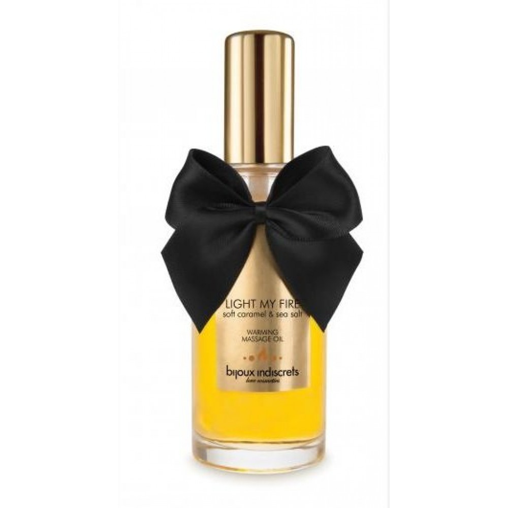 Різне - Зігріваюча масажна олія Bijoux LIGHT MY FIRE карамель та морська сіль 2
