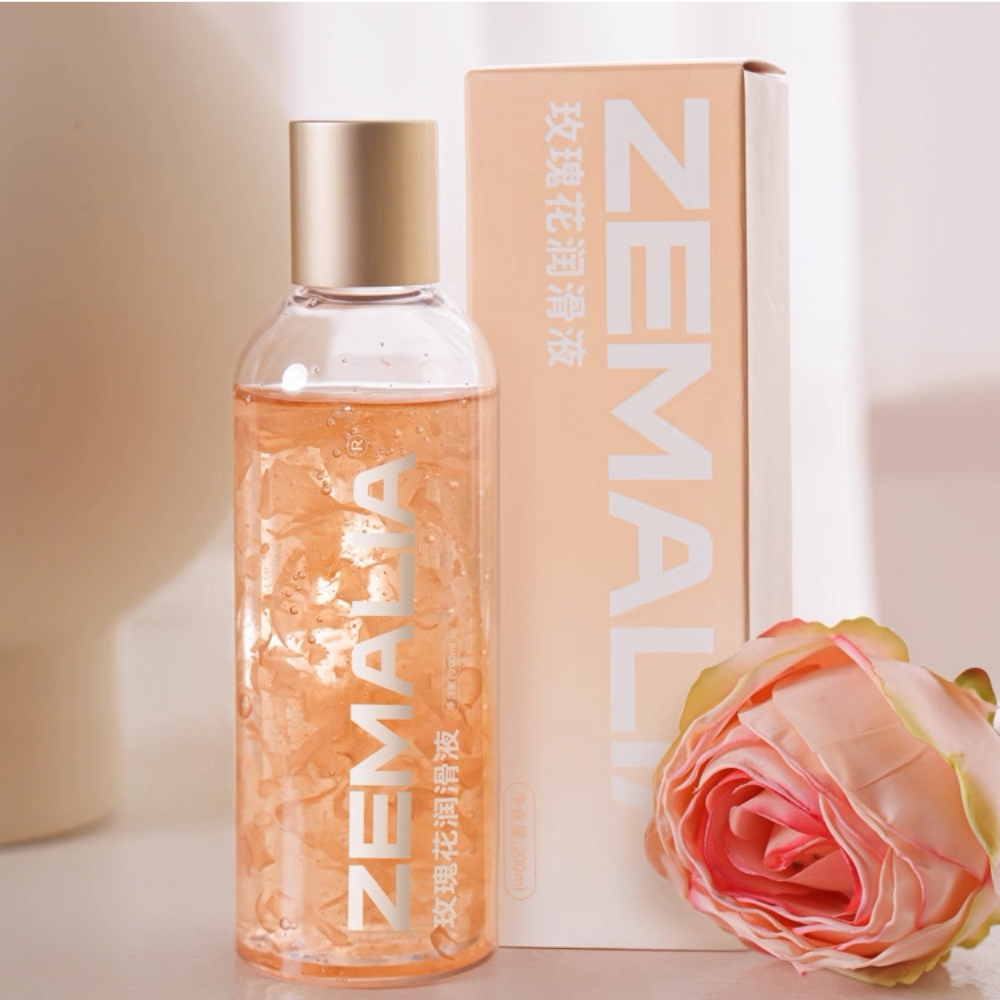  - Суперзволожуючий лубрикант Zemalia з натуральними компонентами та додаванням пелюсток троянд, 200 мл