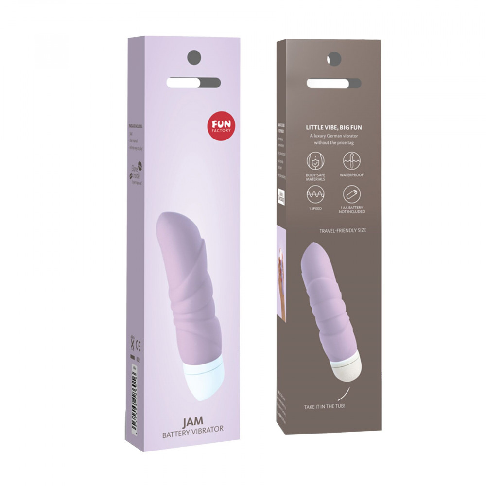 Вібропулі та міні-вібратори - Мінівібратор Fun Factory JAM, бузковий, підходить для клітора, рельєфний 3