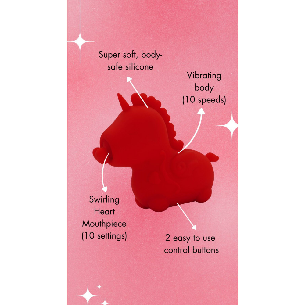 Вибропули и мини-вибраторы - Вибратор-единорожка Unihorn – Cupid's Beau, массирующий язычок-сердечко 8