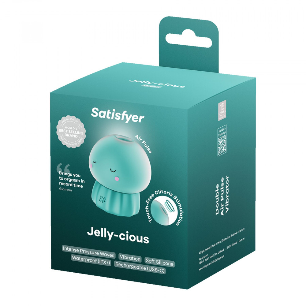 Вакуумный вибратор - Вакуумный клиторальный стимулятор Satisfyer Jelly-cious Green 4