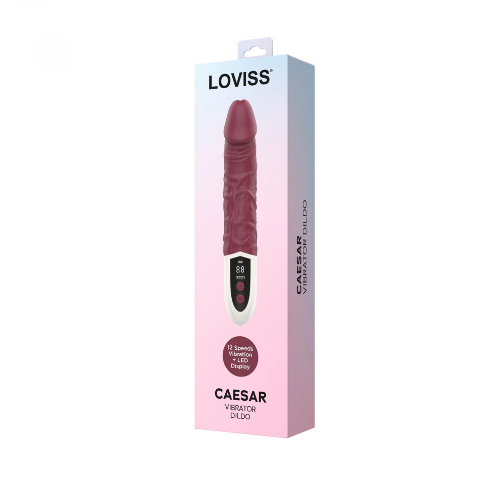 Фалоімітатор - Фалоімітатор з вібрацією Loviss Caeser Vibrator Dildo, реалістичний, 12 режимів 5