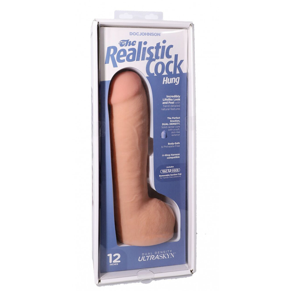 Фалоімітатор - Фалоімітатор Doc Johnson The Realistic Cock ULTRASKYN - 12 Inch Hung with Balls Vanilla 7