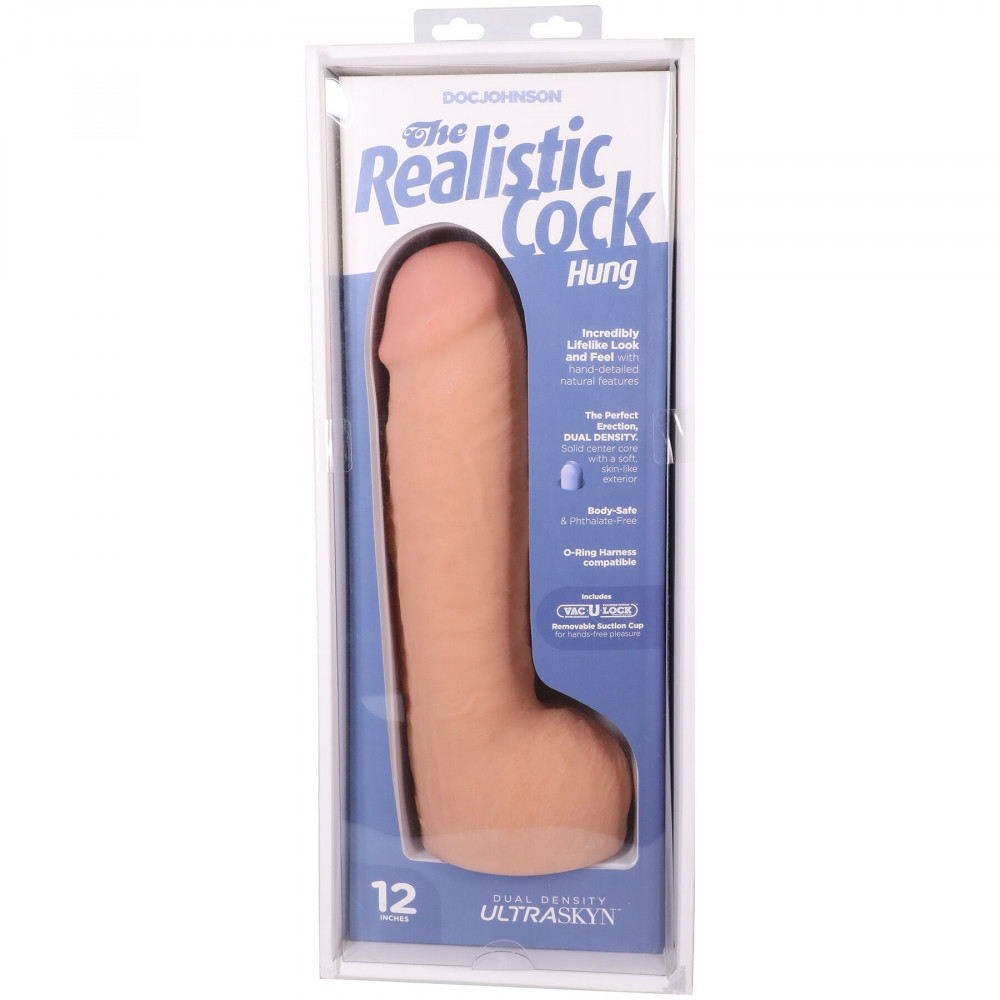 Фалоімітатор - Фалоімітатор Doc Johnson The Realistic Cock ULTRASKYN - 12 Inch Hung with Balls Vanilla 9