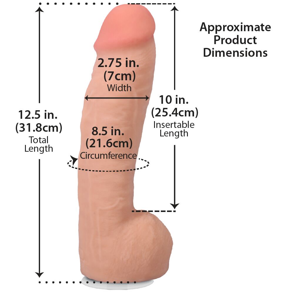 Фалоімітатор - Фалоімітатор Doc Johnson The Realistic Cock ULTRASKYN - 12 Inch Hung with Balls Vanilla 4