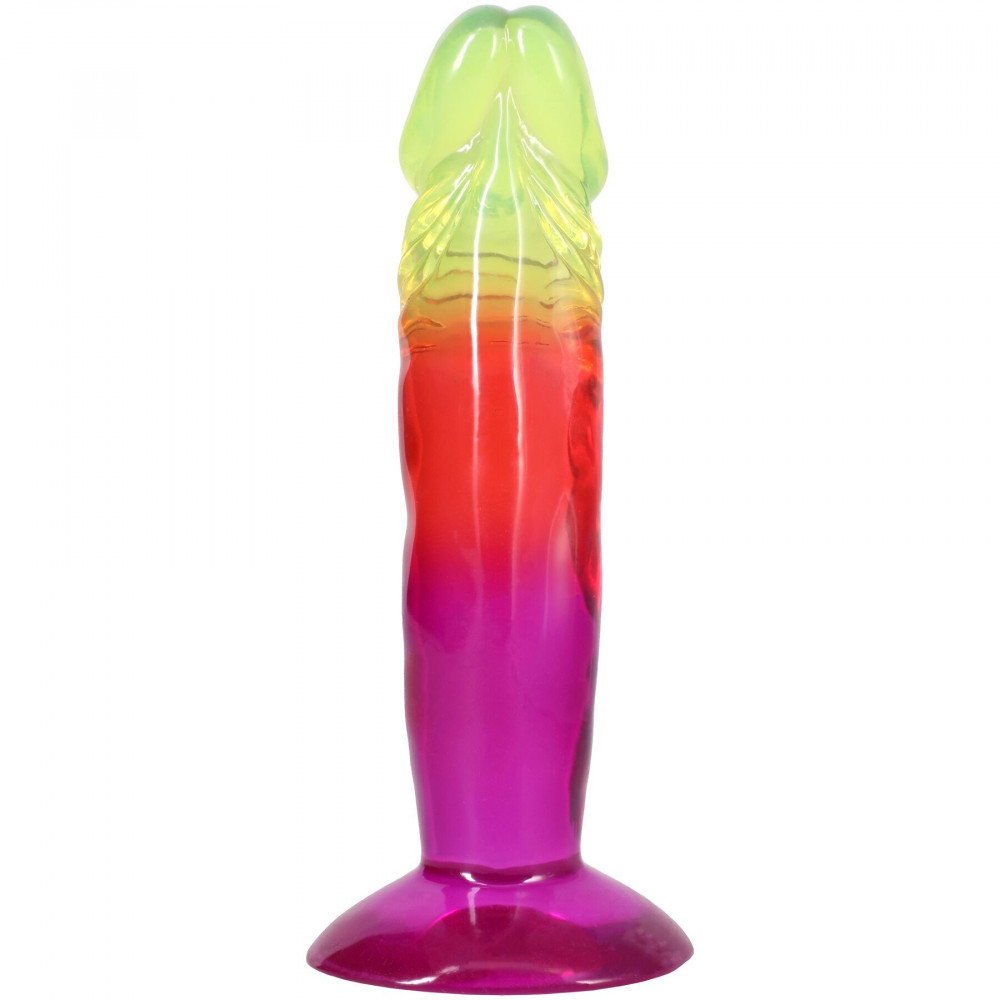 Фалоімітатор - Дилдо Doc Johnson Crystal Jellies - 6.5 Inch Classic Dong - Rainbow 3