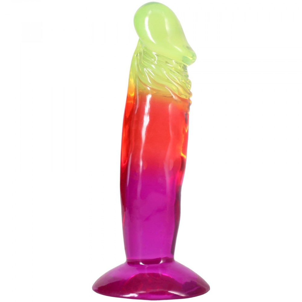 Фалоімітатор - Дилдо Doc Johnson Crystal Jellies - 6.5 Inch Classic Dong - Rainbow 1