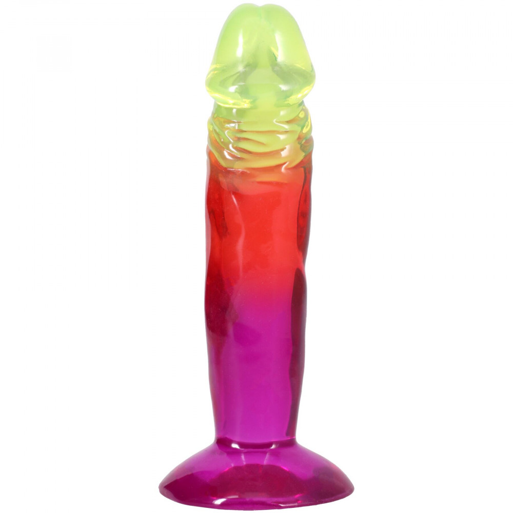 Фалоімітатор - Дилдо Doc Johnson Crystal Jellies - 6.5 Inch Classic Dong - Rainbow 2