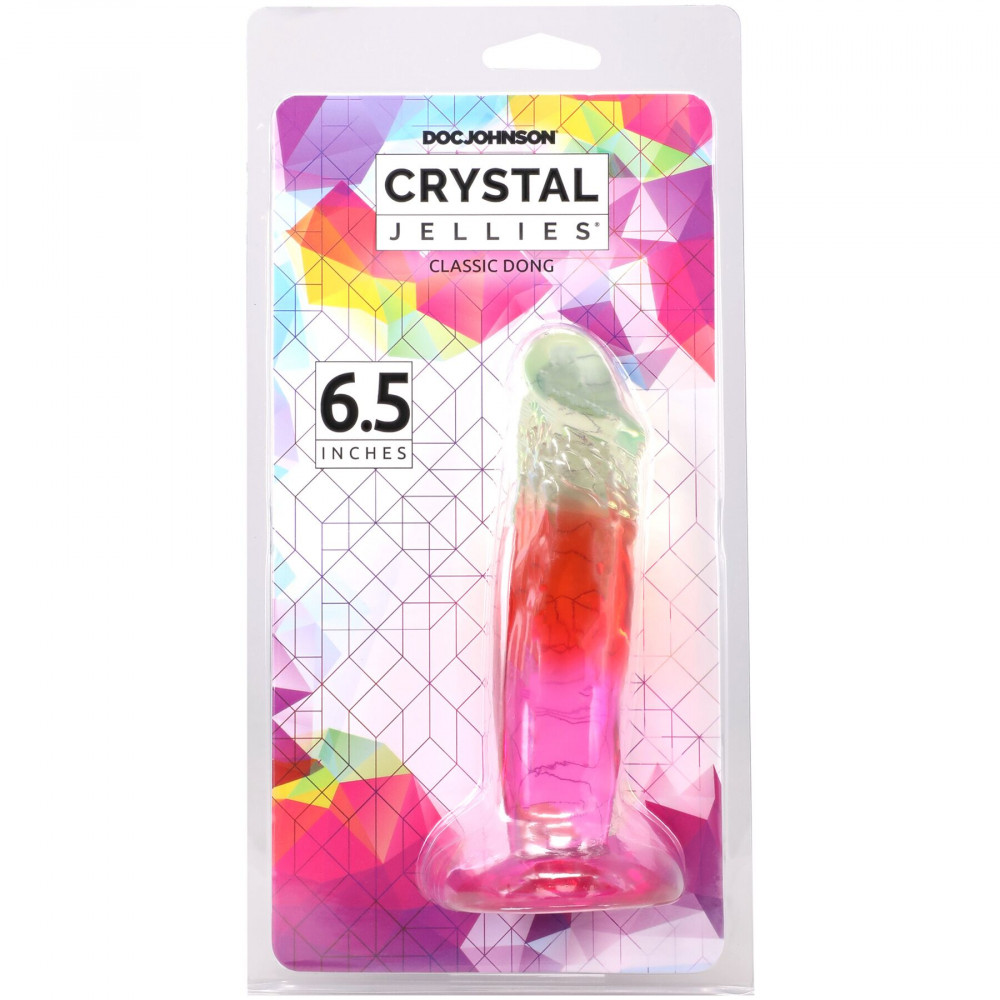Фалоімітатор - Дилдо Doc Johnson Crystal Jellies - 6.5 Inch Classic Dong - Rainbow 4