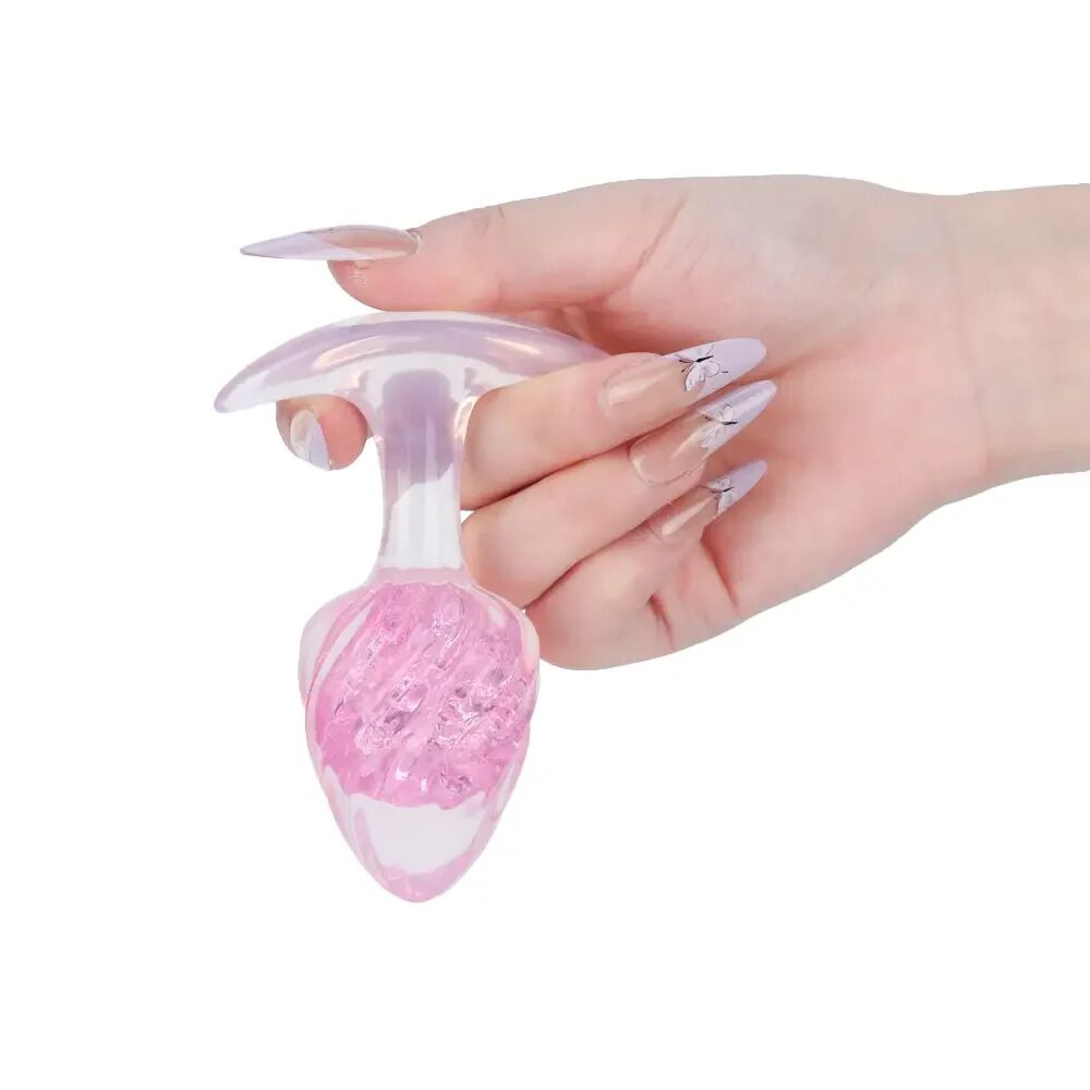 Анальные игрушки без вибрации - Анальная пробка Liebe Seele Icecream-shaped Crystal Anal Plug - Pink Small 2