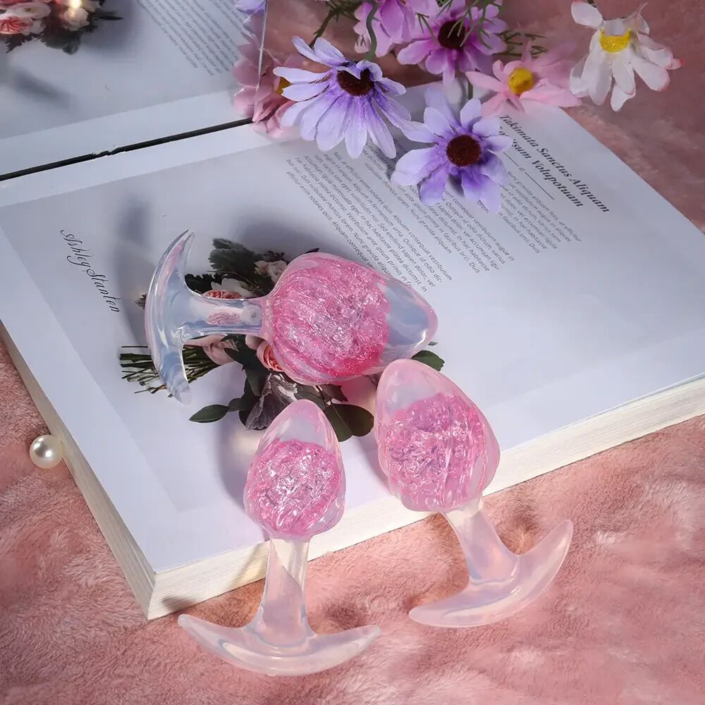 Анальные игрушки без вибрации - Анальная пробка Liebe Seele Icecream-shaped Crystal Anal Plug - Pink Small 3