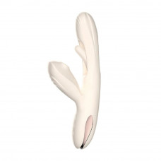 Вібратор 3 в 1 BeYourLover Angela з вакуумом та тапінгом, бежевий