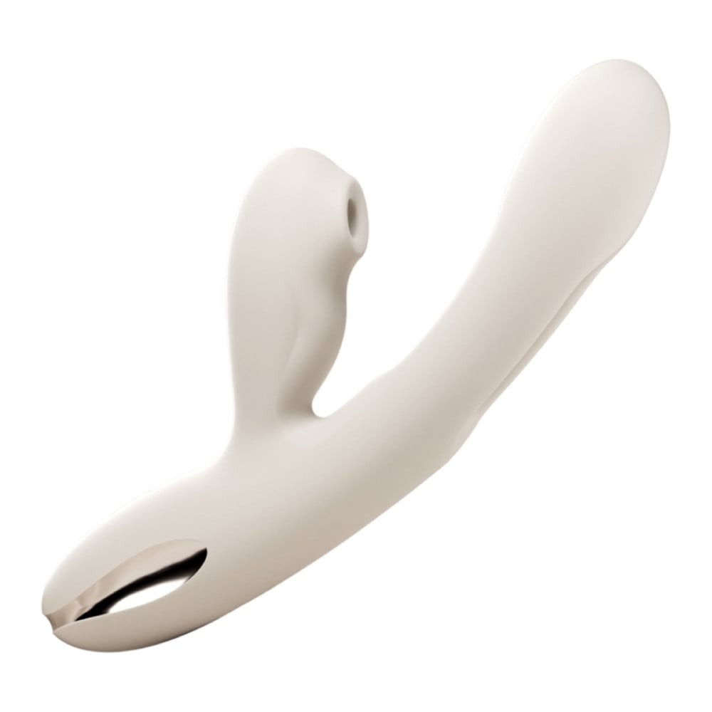  - Вібратор 3 в 1 BeYourLover Angela з вакуумом та тапінгом, бежевий 5