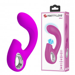 Вибратор для точки G Pretty Love Sibel с клиторальным стимулятором, розовый