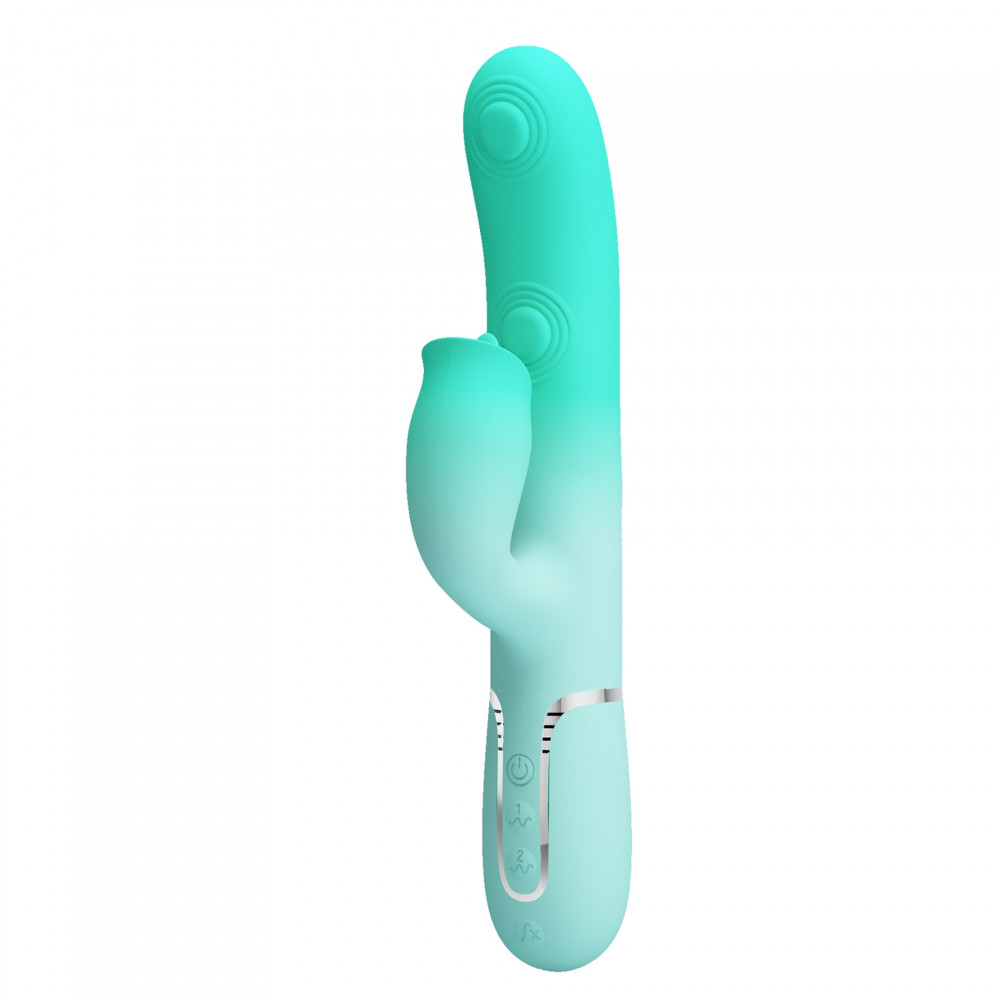 Вибратор-кролик - Вибратор-кролик PRETTY LOVE Gigi со стимулятором язычком, голубой, 22.8 х 3.4 см 1