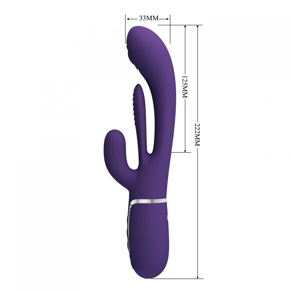  - Вібратор із стимулятором клітора PRETTY LOVE - Shonia Dark Purple 3 in 1, BW-500041-2 8