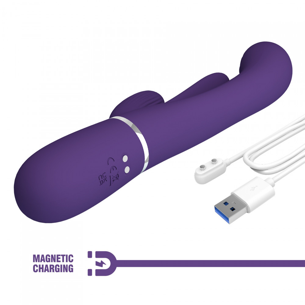  - Вібратор із стимулятором клітора PRETTY LOVE - Shonia Dark Purple 3 in 1, BW-500041-2 10