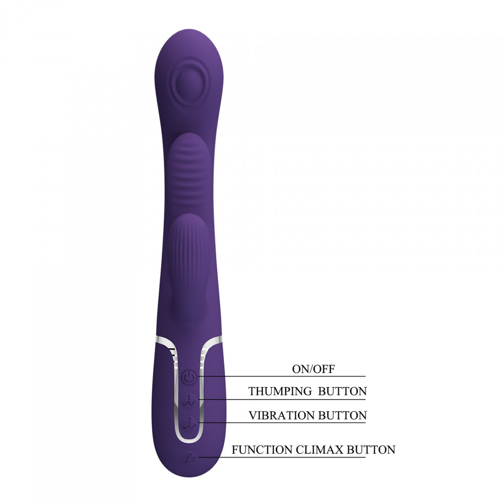  - Вібратор із стимулятором клітора PRETTY LOVE - Shonia Dark Purple 3 in 1, BW-500041-2 9