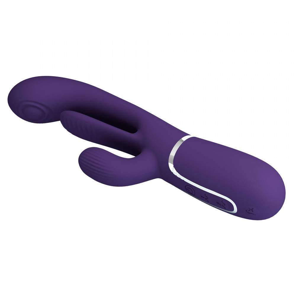  - Вібратор із стимулятором клітора PRETTY LOVE - Shonia Dark Purple 3 in 1, BW-500041-2 6