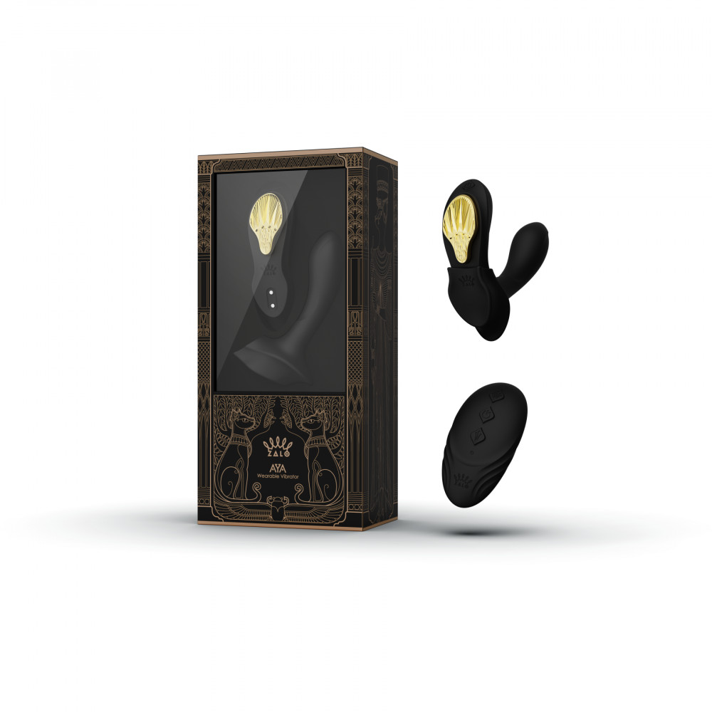 Вібропулі та міні-вібратори - Вібратор у трусики AYA Zalo Obsidian Black на пульті управління