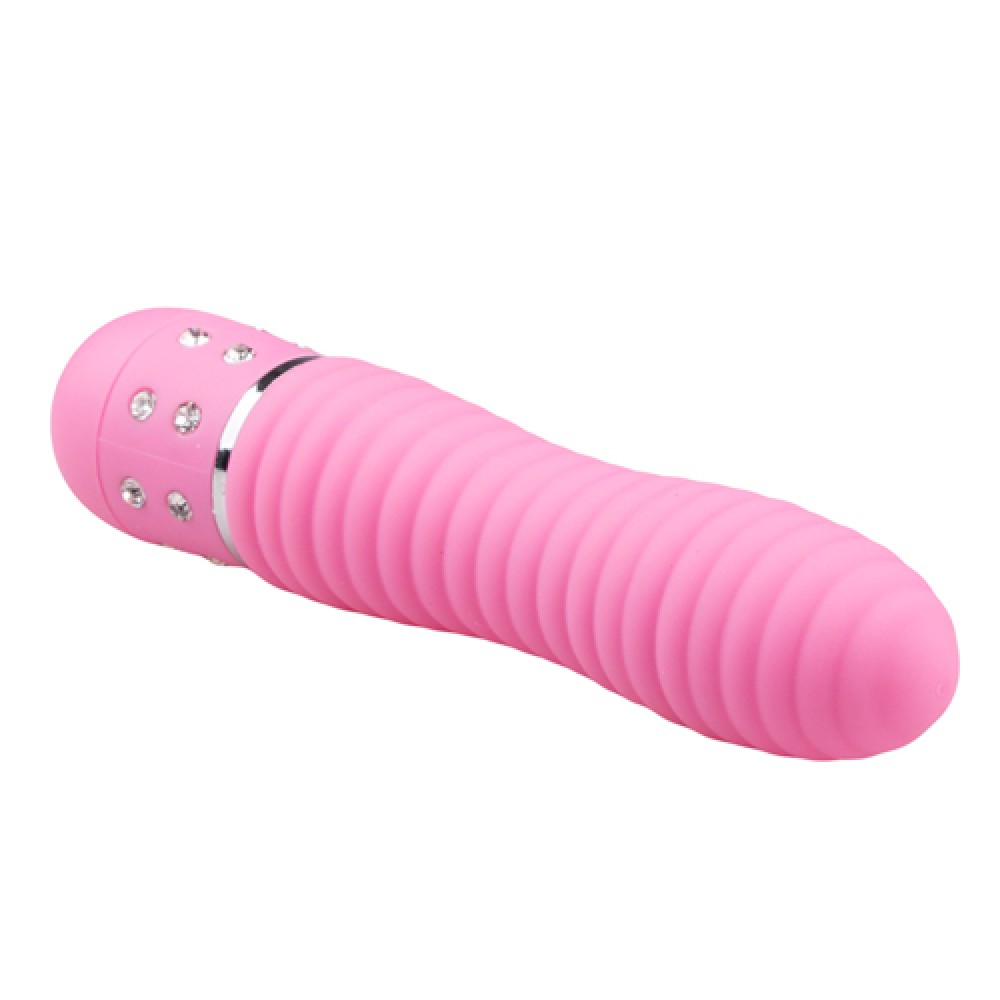 Классический вибратор - Вибратор ребристый Love Diamond Vibrator розовый, 11.4 см 1