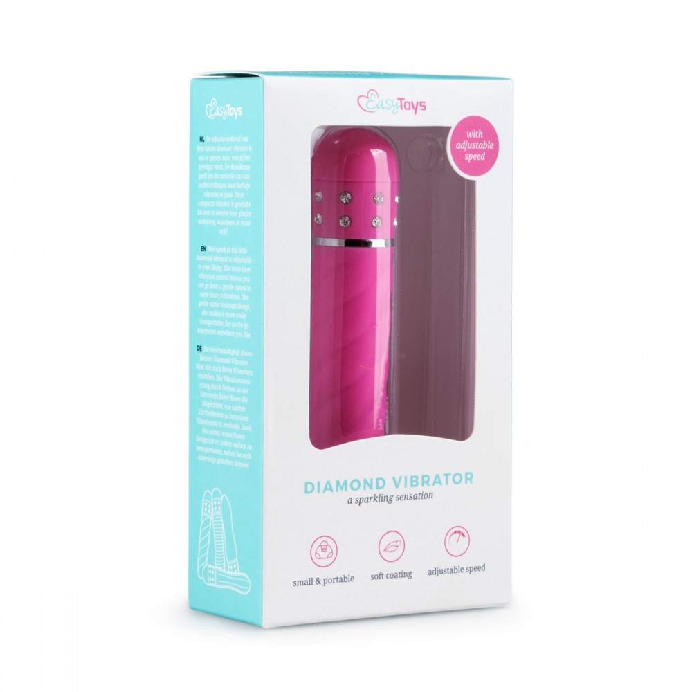 Классический вибратор - Вибратор ребристый Love Diamond Vibrator розовый, 11.4 см 4