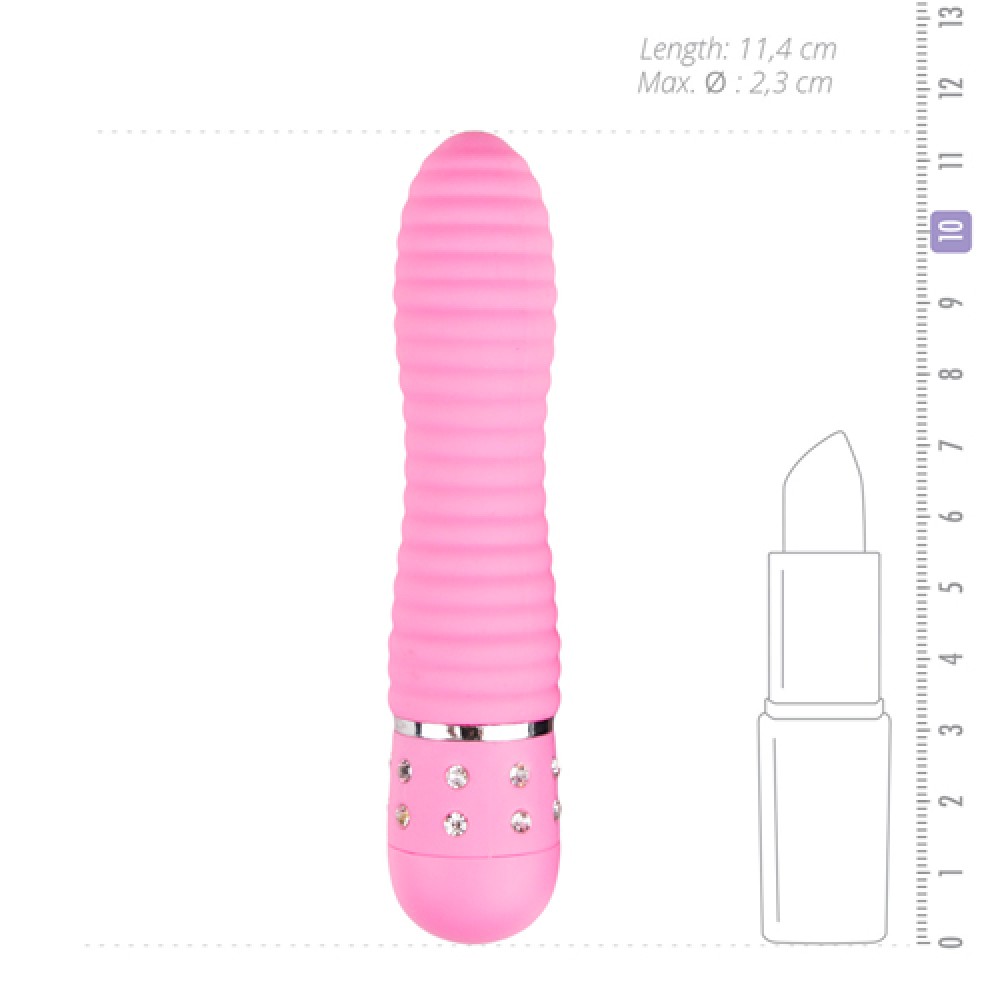 Классический вибратор - Вибратор ребристый Love Diamond Vibrator розовый, 11.4 см 2