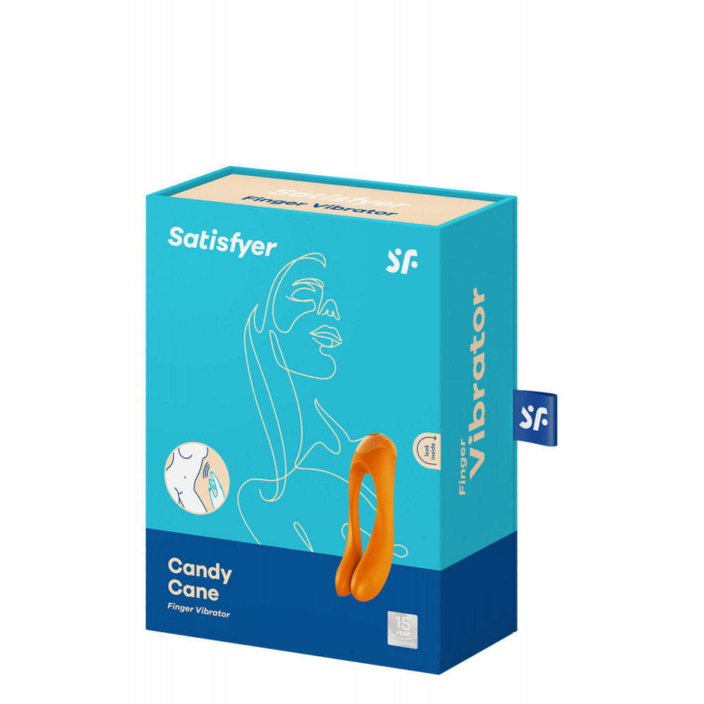 Клиторальный вибратор - T360137 Универсальный мини вибратор Satisfyer Candy Cane orange 3