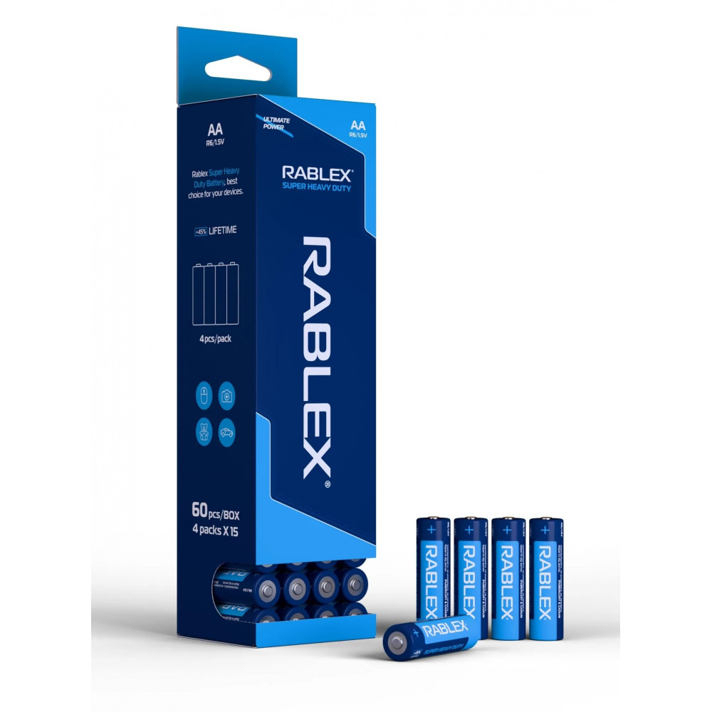 Різне - Батарейка сольова RABLEX R6 AA Shrink (4 шт) 1