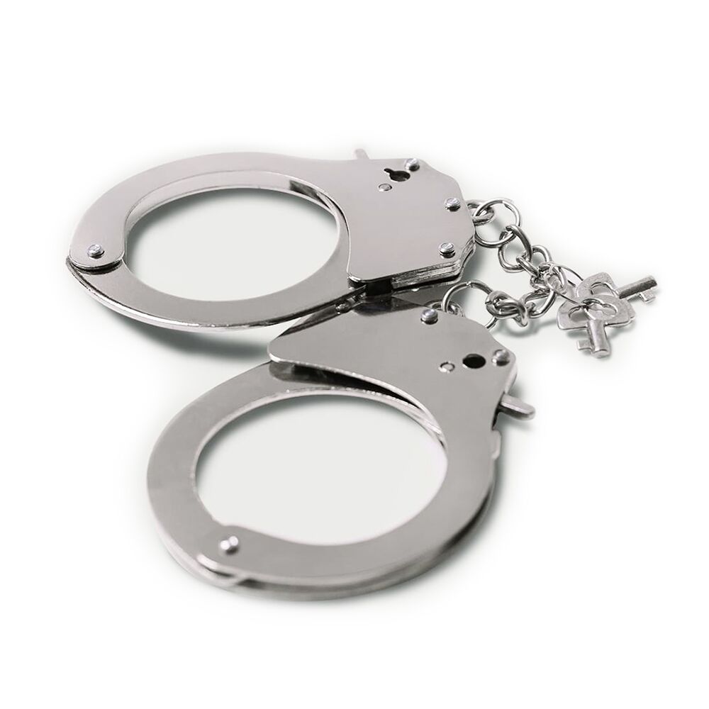 Наручники, веревки, бондажы, поножи - Наручники металлические Adrien Lastic Handcuffs Metallic (полицейские) 3