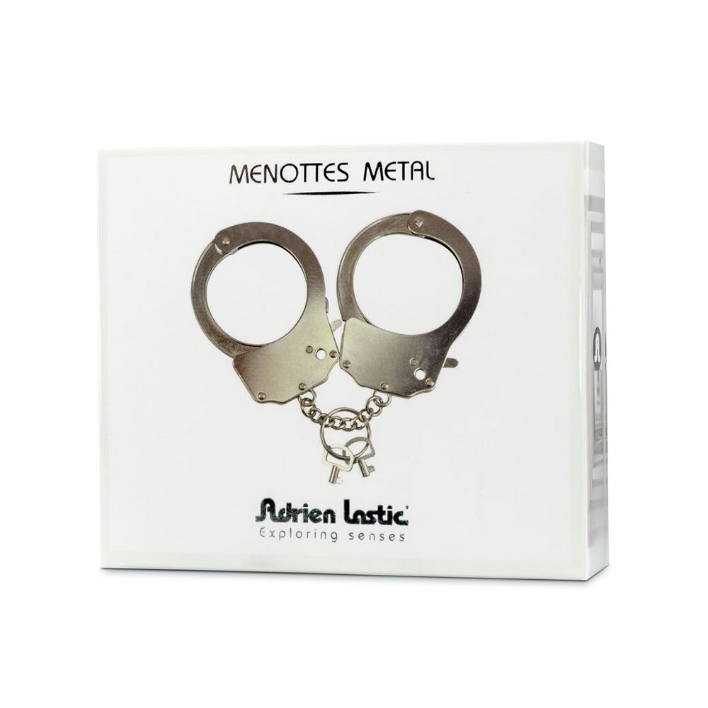 Наручники, веревки, бондажы, поножи - Наручники металлические Adrien Lastic Handcuffs Metallic (полицейские) 1