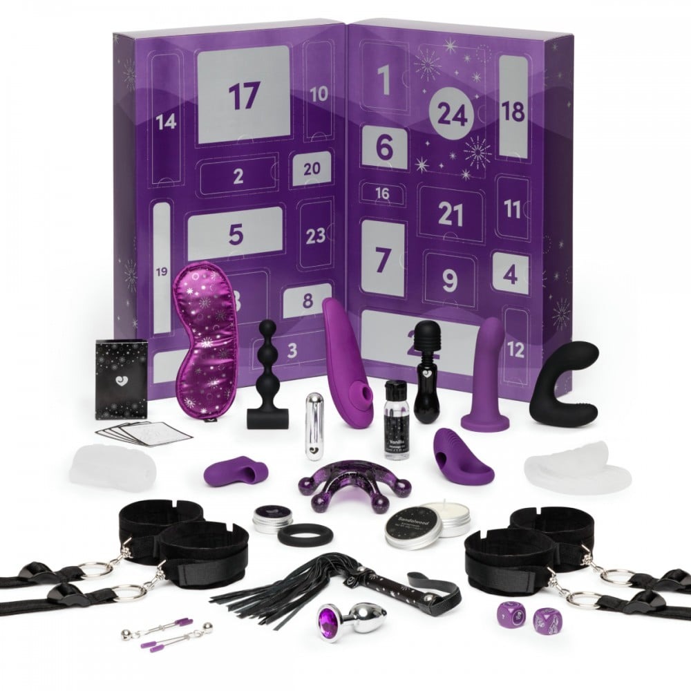 БДСМ игрушки - Адвент календар (24 предмета) Lovehoney Couple's Advent Calendar Фиолетовый
