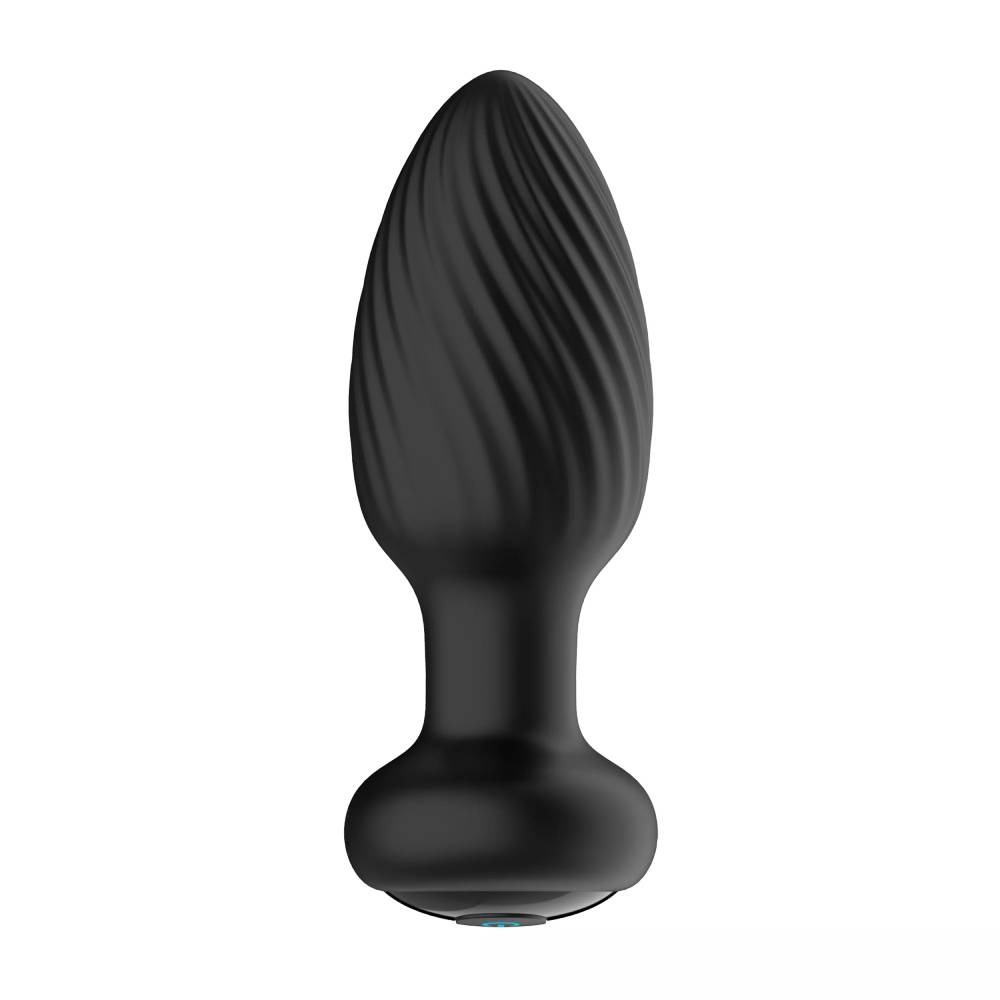 Секс игрушки - Анальная пробка с вибрацией рельефная с дистанционным пультом Nexus Tornado черная, 9.6 х 3.3 см 4