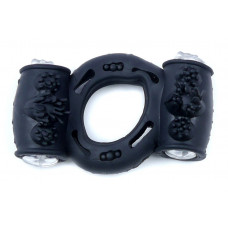 Ерекційне вібро кільце BOSS Vibrating Cock Ring Double Black, BS6700037
