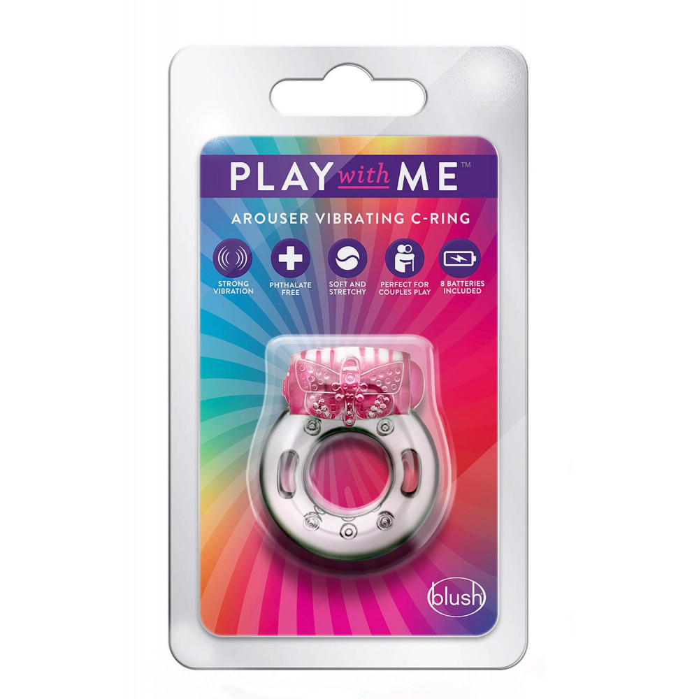 Эрекционные кольца и насадки - Эрекционное виброкольцо PLAY WITH ME AROUSER VIBRATING C-RING PINK 4
