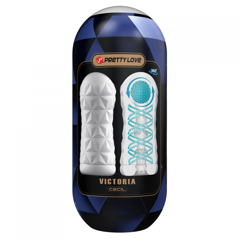 Мастурбаторы без вибрации - Мастурбатор нереалистичный PRETTY LOVE Victoria TPR, белый, 15 х 6.3 см